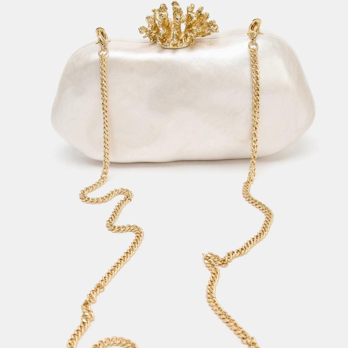 

Special Shell Acrylic Evening Handbags Wedding Party Women Brand Designer Elegant Clutch Purses Ladies Chain Shoulder Bags Purse