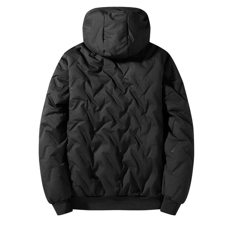 Herren-Lammwoll-Jacke mit Stehkragen und Kapuzenweste mit Fleece-Futter für mittlere und ältere Menschen