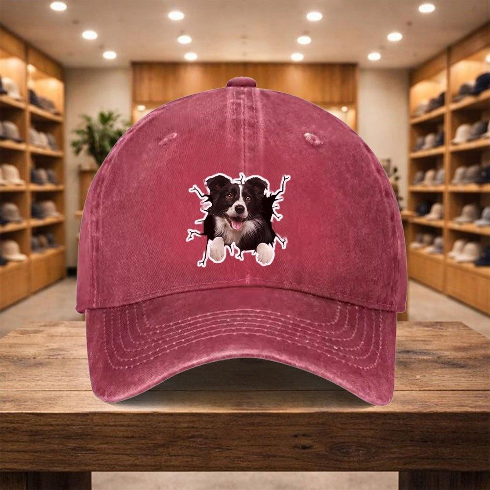 pc Baseball Cap a Casual Duckbill Hat New Style Casual And Versatile Hat Featuring a Border Collie Adjustable Sports Cap Sui