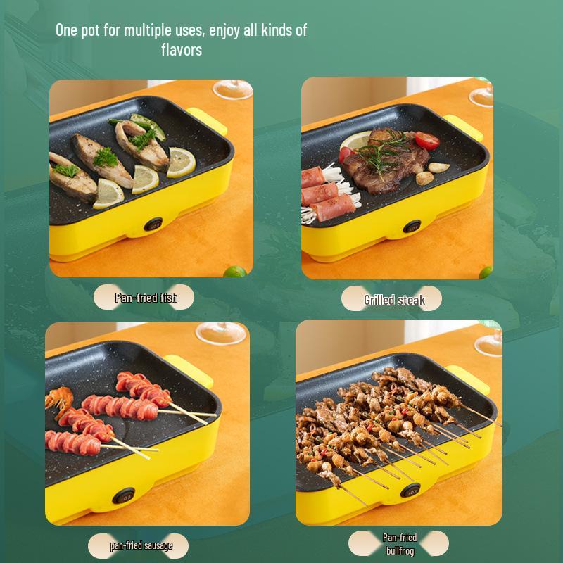 Multifunctional Electric Grill: BBQ, Griddle, Shabu-Shabu, & Fish Roaster