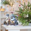 2D Flat Water Kettle Snow Hut Acrylic Desktop Decoratio, Christmas, with Base, Suitable for Wall Decoration, Porch, Room, Villa, Accents Home, Hallway