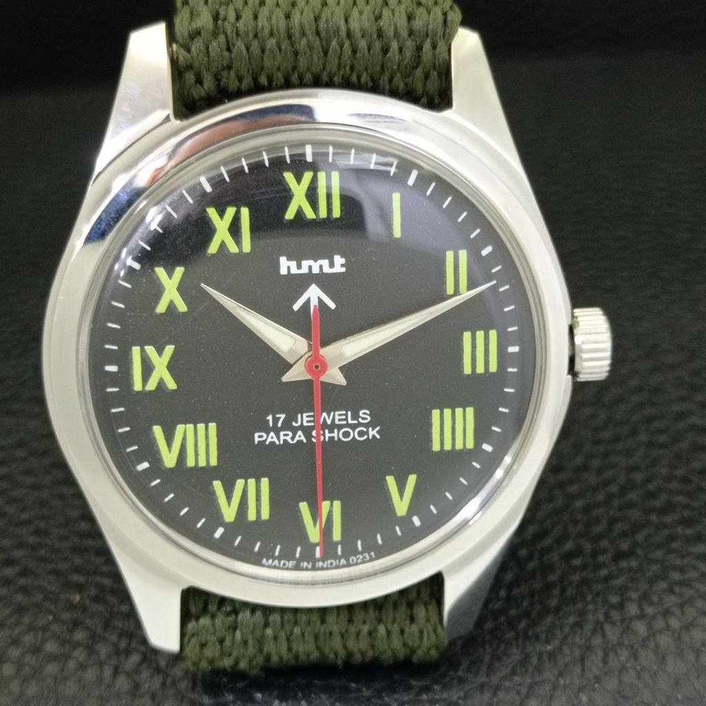 HMT HAND-WINDING VINTAGE INDIAN MENS BLACK COLOR DIAL WATCH A440988-4