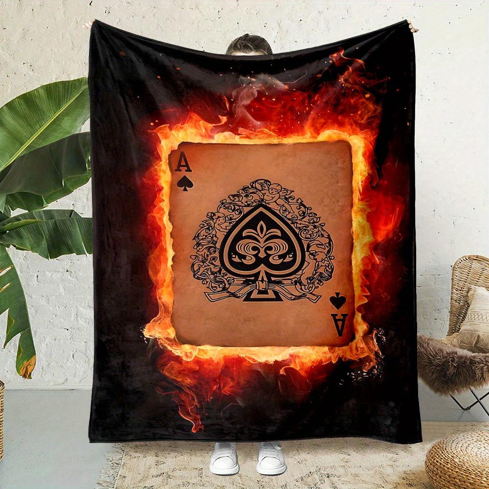 

Black A pattern Flannel printed blanket suitable for all seasons suitable for living room office sofa and travel 180x250CM 75x100cm