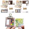 Drawing Kit Solid Watercolor Set with Watercolor Paint Brushes Walnut Wood Painting Tool with Sketch Book for Drawing Painting