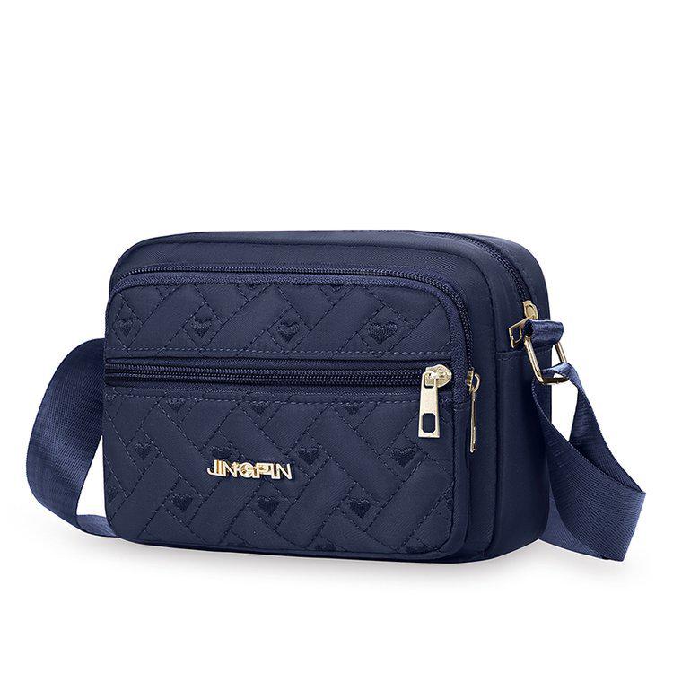 Women's Daily Casual Nylon Cross-Body Shoulder Bag with Multi-Layer Zipper