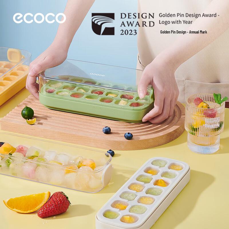 Press-Type Ice Cube Tray with Lid