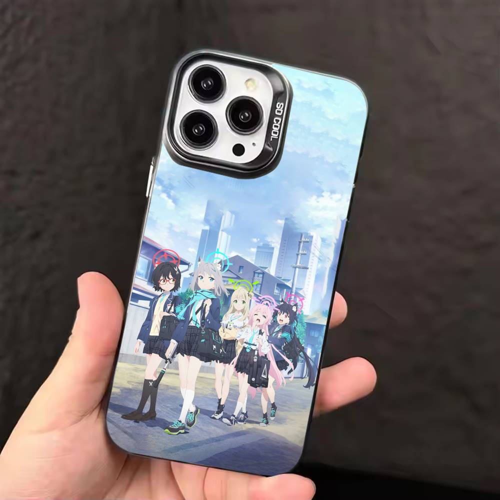 B-Blue Archive Anime The Animation Phone Case Color Silver Shell For IPhone 17 16 15 14 13 12 11 Pro Max Plus