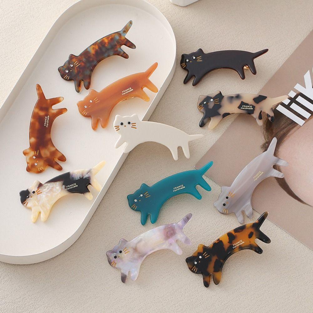 Kitten Cat Shaped Hair Clip Acetic Acid Cute Side Clip Cute Animals Hairpin  Female