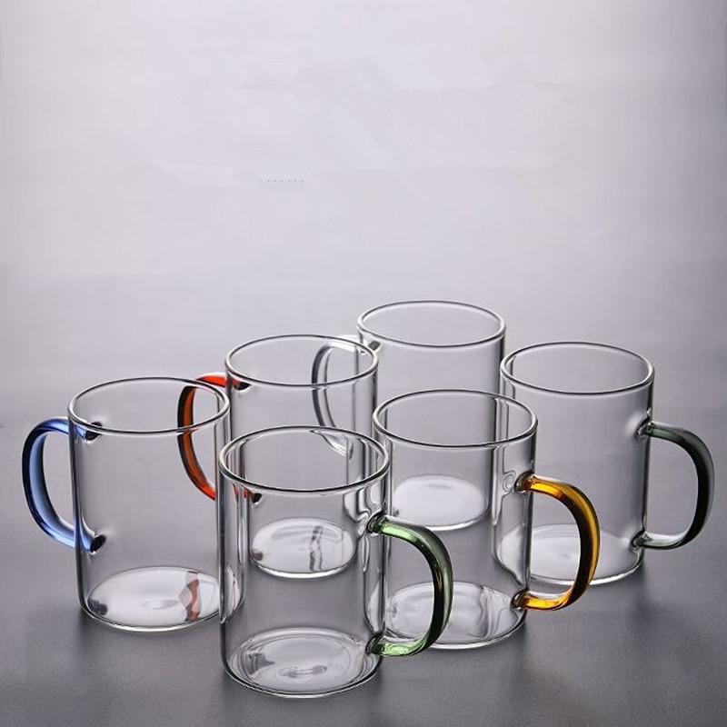 Transparent Glass Cup With Handle Water Tea Milk Coffee Mug Durable Beer Wine Juice Drinks Cup Glass Drinkware