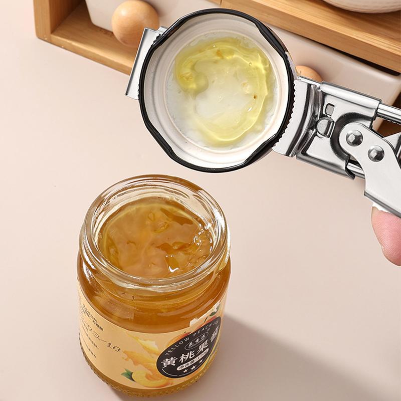 Non-slip Stainless Steel Can and Bottle Opener, Adjustable Handheld Can Opener for Easy Use