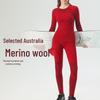 Costum de schi fără cusături din lână merinos: Îmbrăcăminte Sport Respirabilă, cu Uscare Rapidă, care Elimină Umiditatea și Transpirația, pentru Antrenament în Aer Liber & Fitness