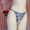 75 kg Große Größe Sissy Pouch Höschen Verstellbarer Bund T-Hose Transparente Stickerei Niedrige Taille G-String Kugel Trennung Dessous