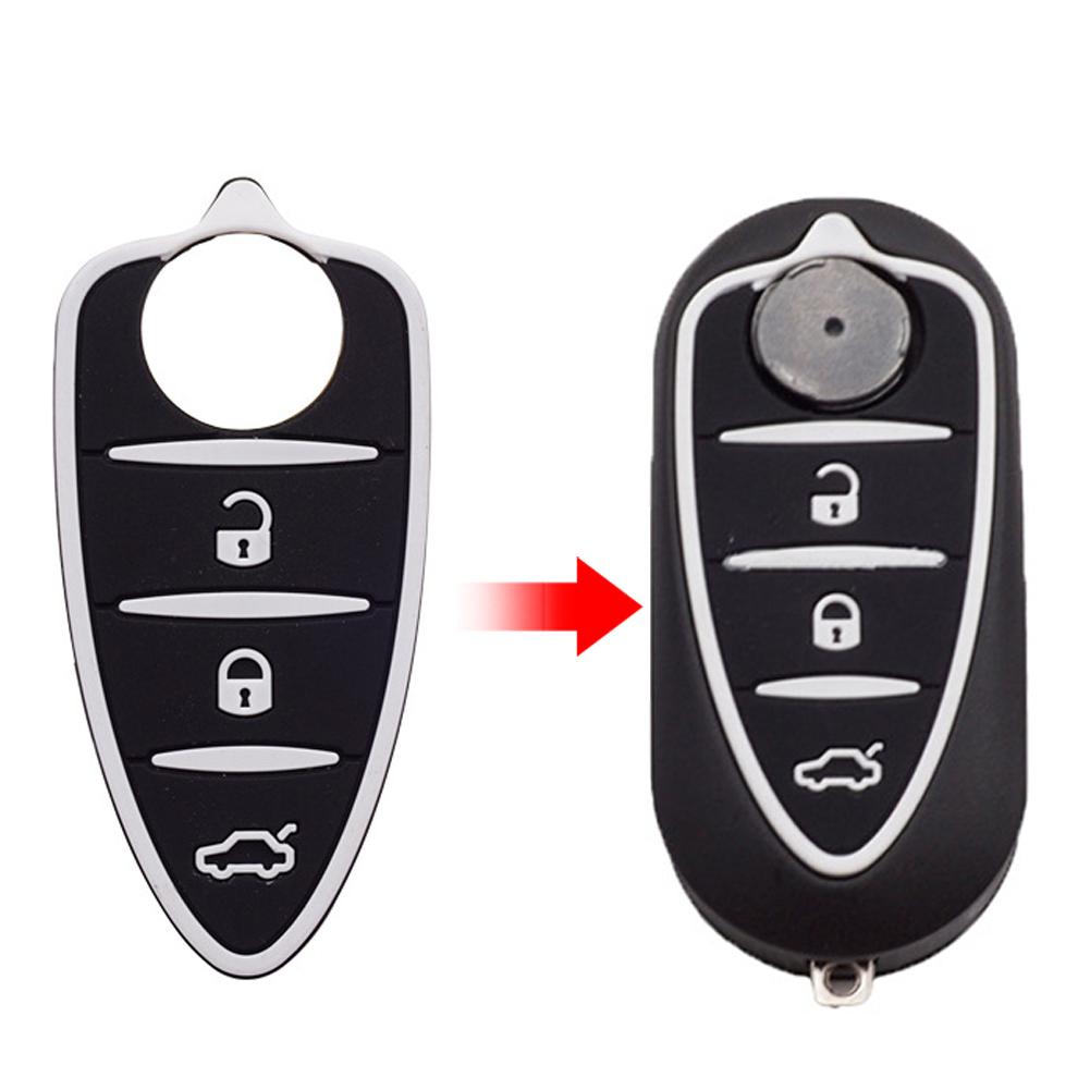 Carcasă cheie telecomandă auto cu 3 butoane, tastatură din cauciuc pentru Alfa Romeo 156/159 /mito/giulietta/gt/4c