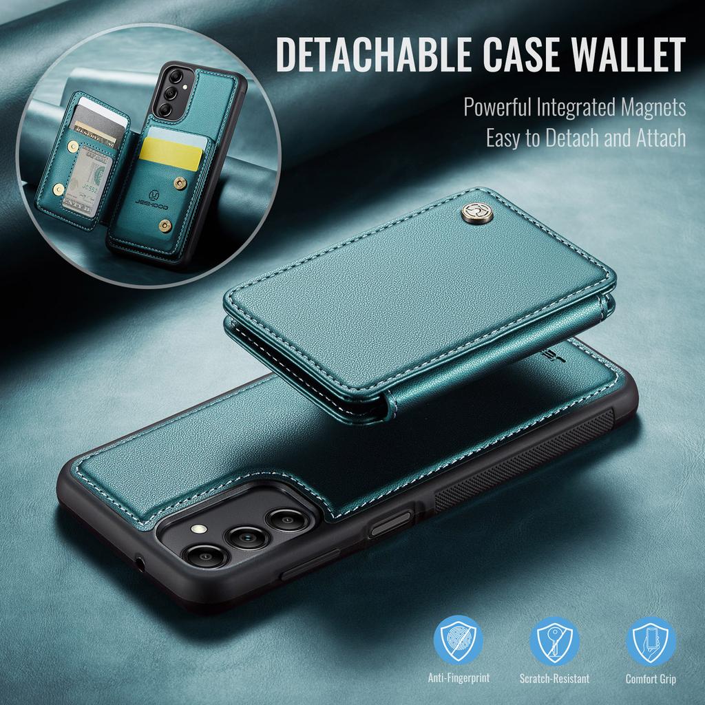 JEEHOOD J05 For Samsung Galaxy A14 4G/5G Case Leather Mobile Cover with Detachable Magnetic Card Bag