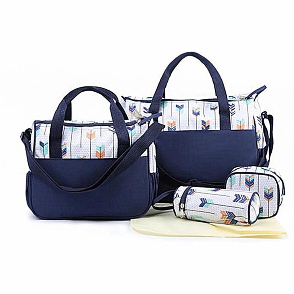 Mommy Bag Five Piece Set Multi Functional Large Capacity Single Shoulder Oblique Straddle Bag Mommy Bag Urinary Cloth Bag