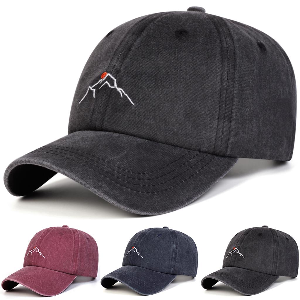 Baseball Stitching Embroidered Denim Washed Mountain Neutral Gender Women Men For Caps Spring Autumn Outdoor Adjustable Casual Hats Sunscreen Hat