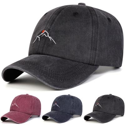 Unisex Berggewaschener Denim Stickerei Baseballkappen Frühling Herbst Outdoor Verstellbar Lässige Hüte Sonnenschutzmütze Sportkappe