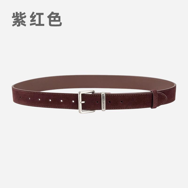Vintage Leather Belt Women'S High-End Matte Velvet With Denim Skirt Skirt Decorative Belt Women