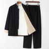 Chinese Traditional Tang Suit Kung Fu Uniform Retro Casual Cotton Linen Plus Size Tai Chi Clothing Set Man