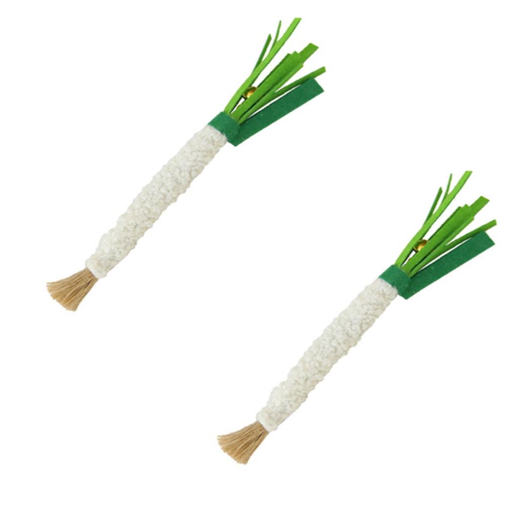 

2pcs Silvervine Cat Teaser Toy Scallion Shaped Kitten Toy New Interactive Bell Cat Accessories