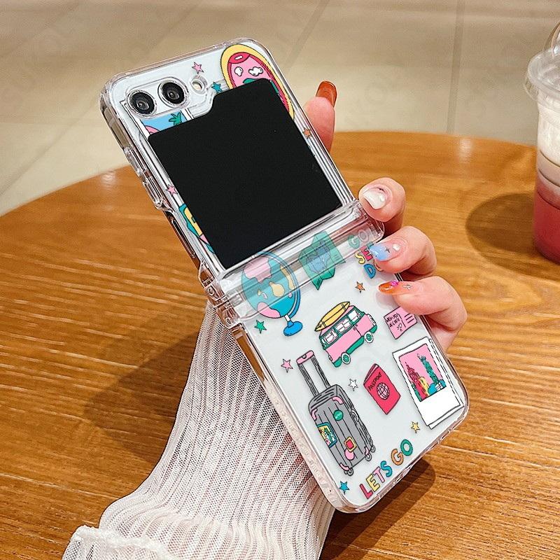 Creative Case For Samsung Galaxy Z Flip 7 5 4 6 3 5G Fashion Personalized Hard Folding Case For Galaxy Z Flip5 Flip4 Flip6 Flip7