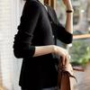 Designer Fishtail Hem Waist Slimming Knit Sweater Women Autumn Winter V Neck Versatile Cardigan Top