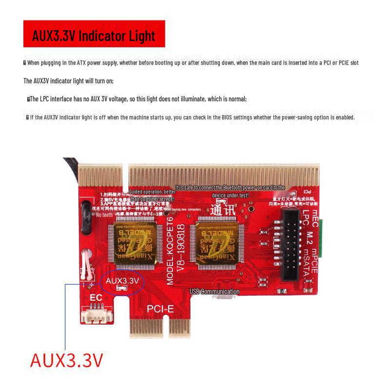 V8 Diagnostic Card: PCIE Computer Motherboard Repair & USB Fault Detection Tool