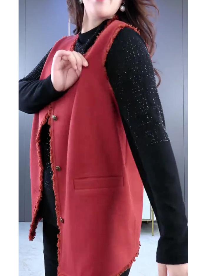 Autumn & Winter Casual Woolen Vest for Middle-Aged Women