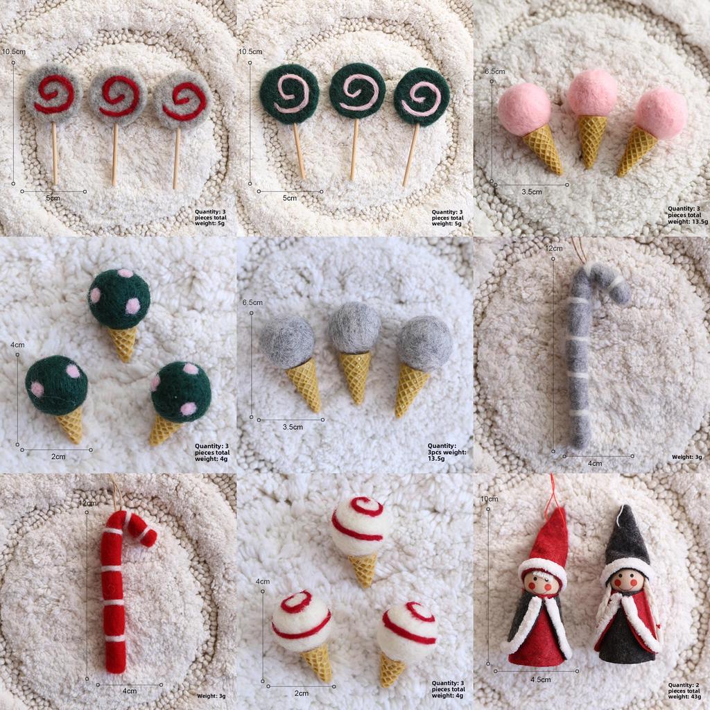 Lollipop Tree Christmas Ice Cream Shape Decor With Hanging Toys For Holiday