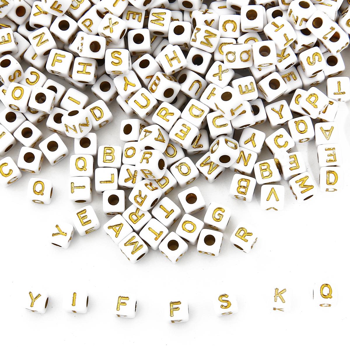 

200 шт. смешанные квадратные бусины с буквами алфавита, подвески, браслет, ожерелье для изготовления ювелирных изделий