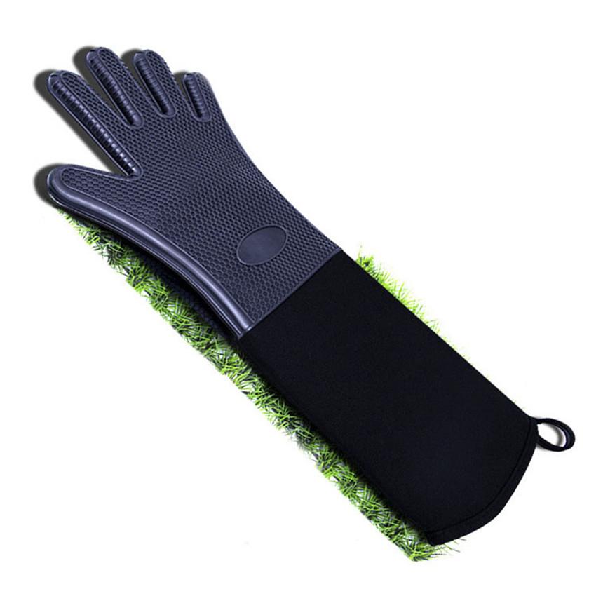 Household BBQ Oven Gloves Heat Resistant Gloves Silicone Baking Oven Mitts Barbecue Heat Lnsulation Microwave Gloves Mitts