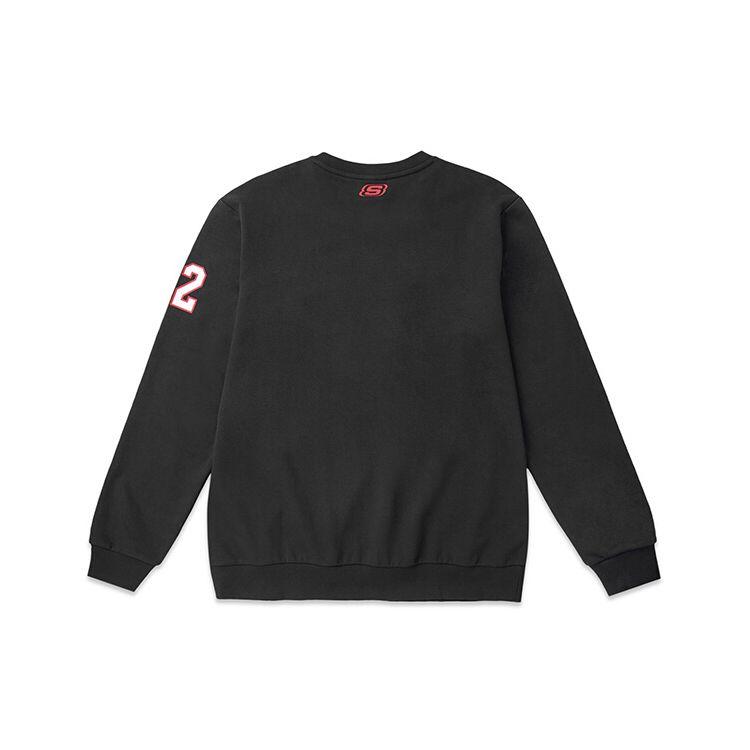 Skechers Letter Print Knitted Pullover Vintage American Sweatshirt Men Sweatshirt Black L319M036-0018S