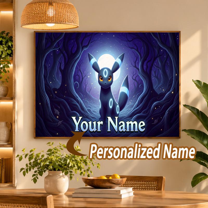 Umbreon Custom Name Diamond Painting Personalized 5D Full Drill DIY Diamond Art Home Decor