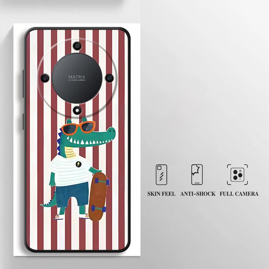 Creative Cartoon Animals Funda Phone Cover Case for Honor X5b X9a 90 Magic5Lite X7 8X X6 X8 70 200 400 Lite