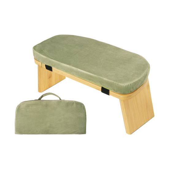 Wooden Meditation Bench Ergonomic Folding Meditation Chair with Cushion Heavy Duty Portable Seiza Prayer Yoga Kneeling Stool