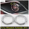 Front Fog Light Lamp Ring Circle Frame Molding Cover Trim ABS Chrome Decoration Accessories For Mitsubishi Outlander 2015 -