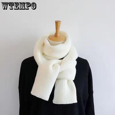 Damen Winterschals Solider Strickschal Koreanischer Stil Weiße Vintage Schals Winter Outdoor Warme Schals