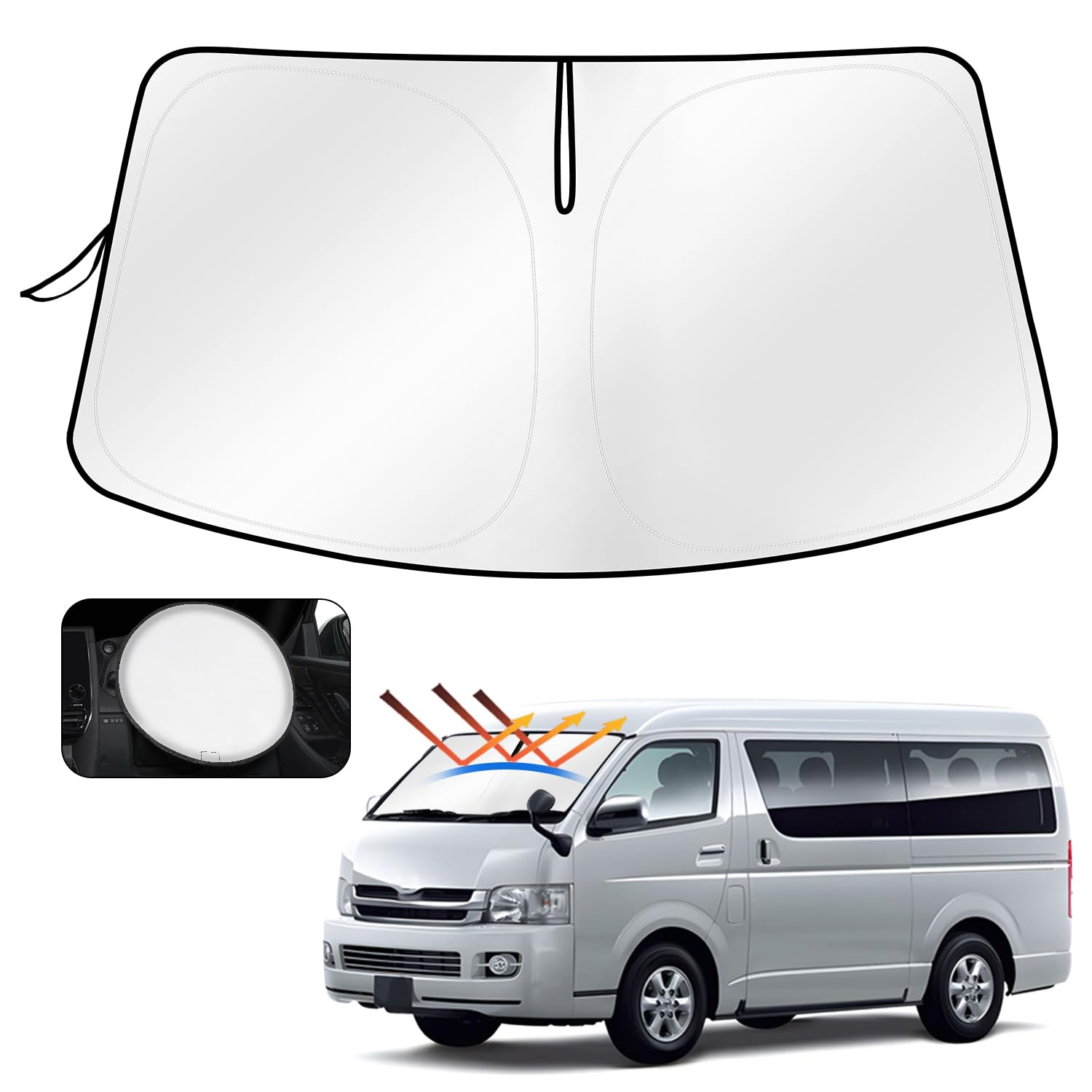 

Cartist Toyota Hiace 200 Series Передний солнцезащитный экран HIACE H200 Стандартный кузов Sunline Sunset Sunfia Солнцезащитный экран на лобовое стекло Шторка-шторка Затемняющая шторка
