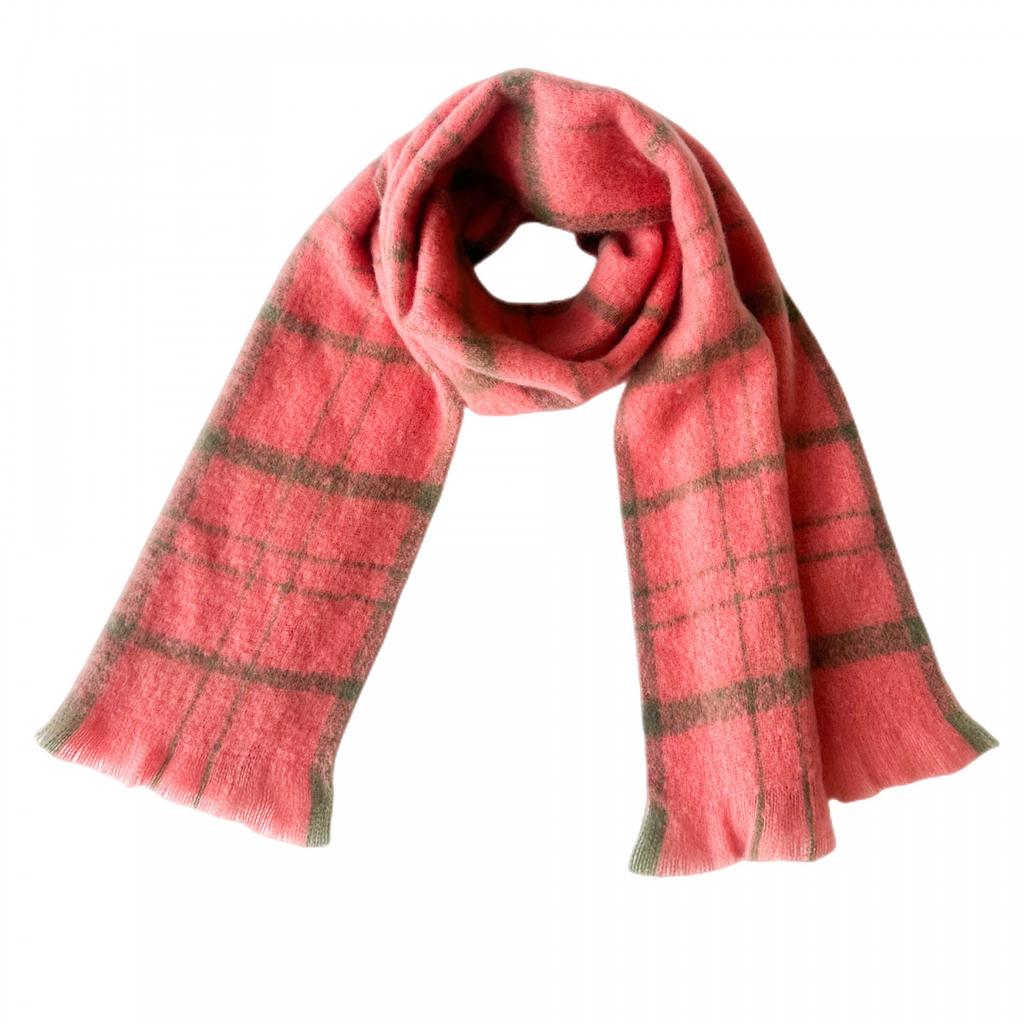 Men's Women's Warm Scarf Autumn Winter Black Plaid Scarf Shawl