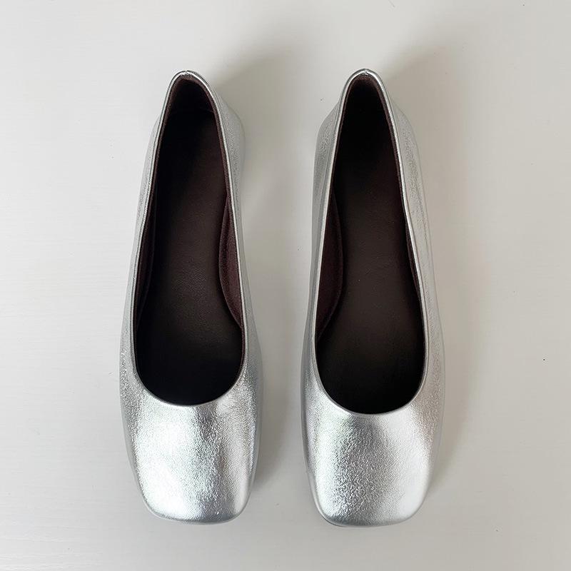 2026 European Style Square Toe Lambskin Slip-On Loafers 37