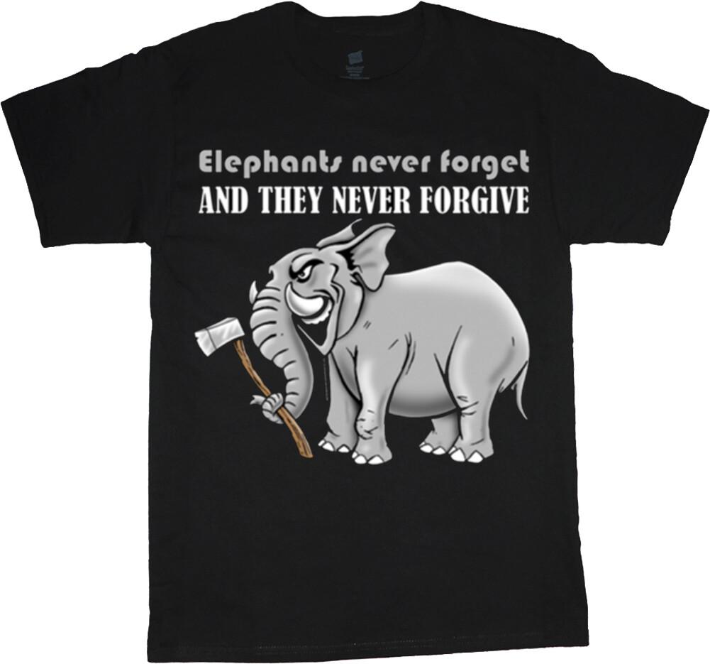 

Elephants Never Forget and They Never Forgive Graphic Mens Tshirt Protect Nature Protect Animals Streetwear Tops Tee 4XL