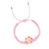 Bohemian Braided Wristband With Plumeria Charm Adjustable Soft Clay Bracelet Handmade Beach Jewelry  Tropical Wristband