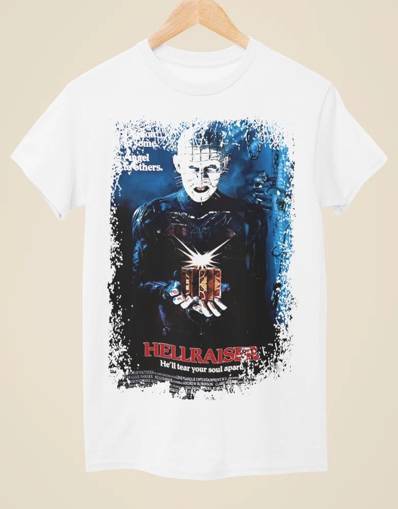 Hellraiser Movie Poster Inspired Unisex White TShirt S