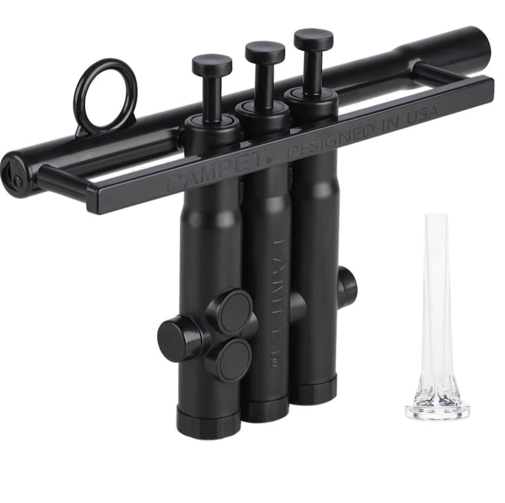 PAMPET TruTra Trumpet Trainer Practice Aid for Simultaneous Practice of Fingering and Buzzing, Made of ABS Resin, Includes 7C Mouthpiece, Black