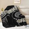 Tropical hibiscus and palm leaf patterns Blanket for Sofa Bed Travel Camping Living Room Office Conditioning Blanket