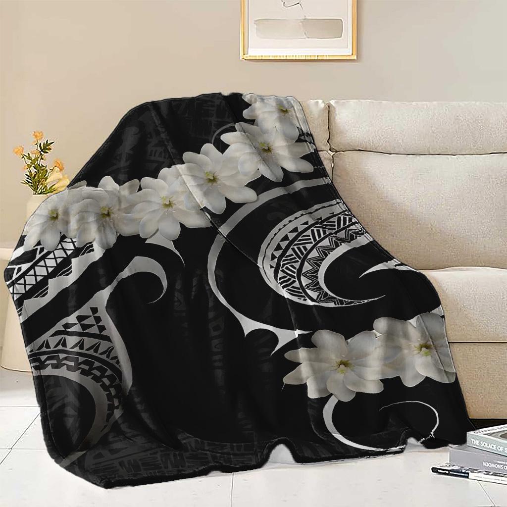 Tropical hibiscus and palm leaf patterns Blanket for Sofa Bed Travel Camping Living Room Office Conditioning Blanket