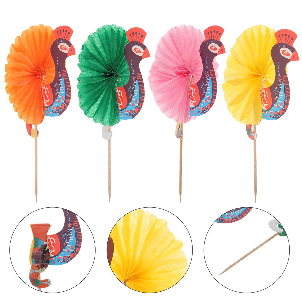 50 Pezzi Spiedini Frutta Pavone Forniture per Feste Stuzzicadenti per Bevande Decorazioni per Drink Stuzzicadenti per Dolci in Legno Ornamenti per Cocktail Banchetto