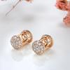New Unusual  Rose Gold Earrings For Women Romantic Wedding Jewelry Fashion Round Natural Zircon Stud Earrings