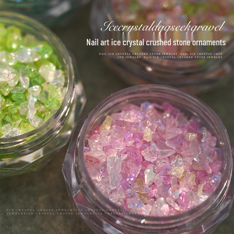 Iridescent Cat Eye & Crushed Stone 3D Nail Decoration Kit
