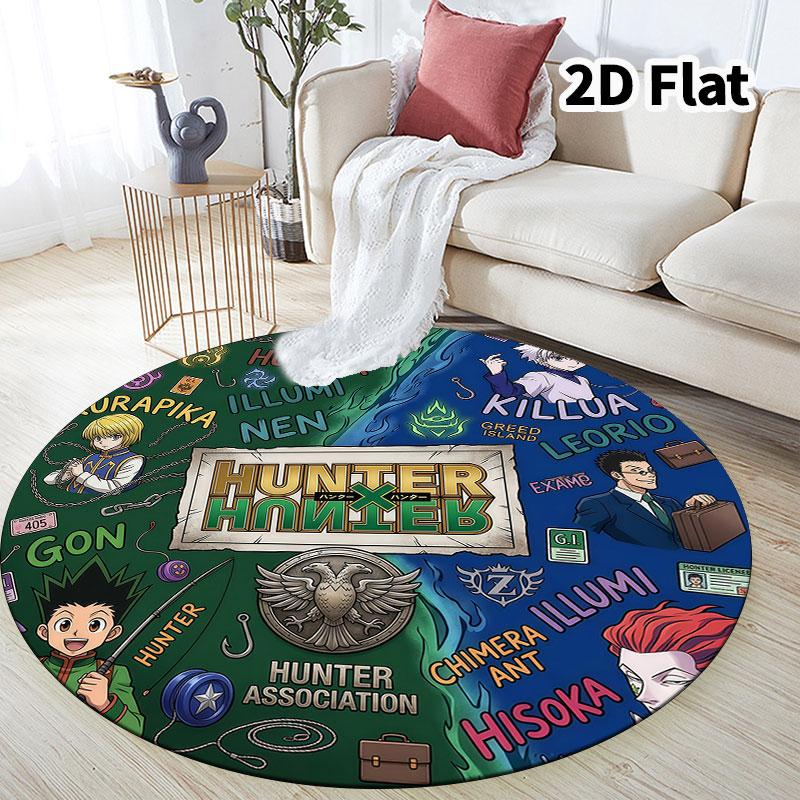 Hunter X Hunter Round Area Rug Carpet Rug For Living Room Bedroom Sofa Playroom Decor Nonslip Floor Mat